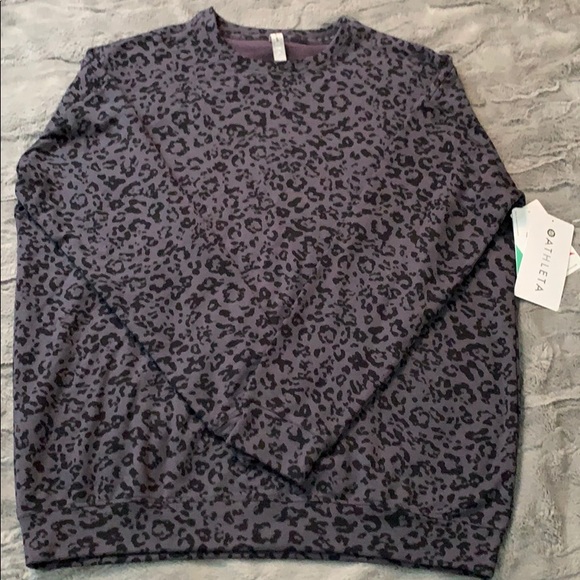 Athleta Pure Luxe Leopard Sweatshirt 